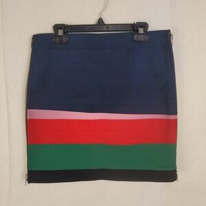 Band of Outsiders color block bandage zipper pencil skirt Size 1/ Sm 90s retro